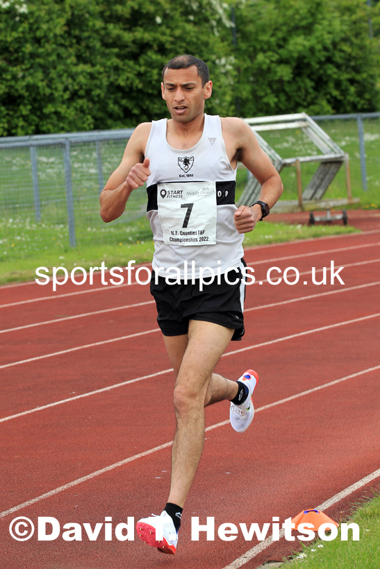 2022 North Eastern Counties AA 10000 metres Champs., Chester le Street, Sat,. May 21st. Photo: David T. Hewitson/Sports for All Pics